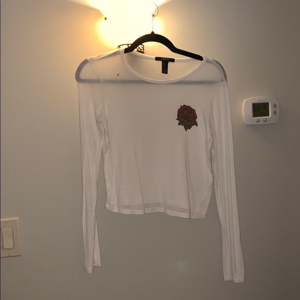 long sleeve cropped shirt